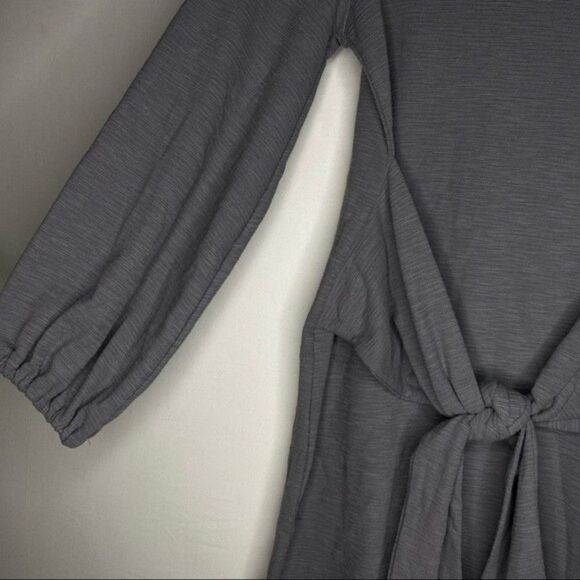 R Vivimos Gray Elegant Boho Vintage Tie Waist Mini Club Evening Party Dress M - Picture 6 of 11